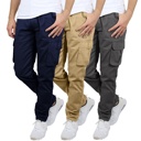 Navy & Khaki & Grey 32 3-Pack Men's Flex-Stretch Cotton Cargo Pants, 31-Inch Inseam - Comfortable and Durable